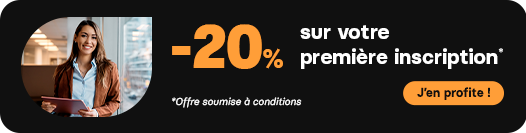 20% de réduction sur votre 1re inscription*
